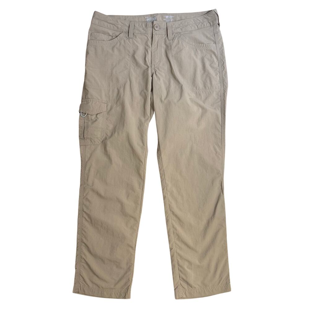 Mountain Hardwear Hiking Pants 100% Nylon Mid-Rise Cargo Pocket Khaki Women’s 10